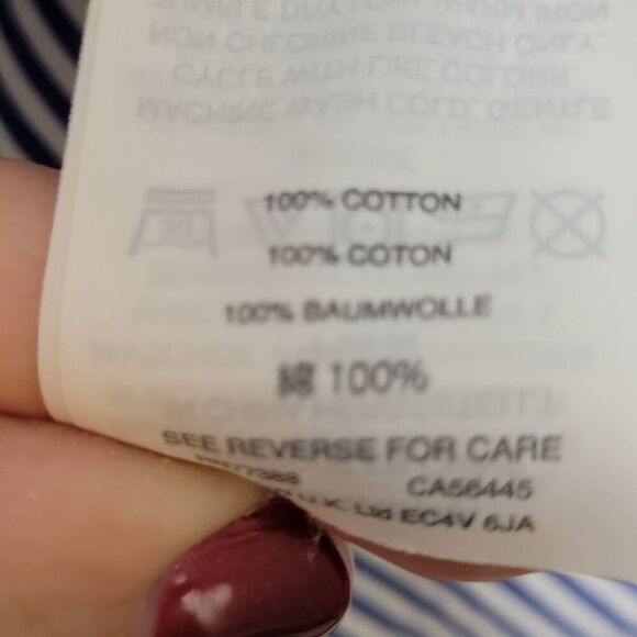 J. Crew Striped Bell Sleeve Popover Blue & Whiye V neck Blouse Size 6 - Picture 3 of 4